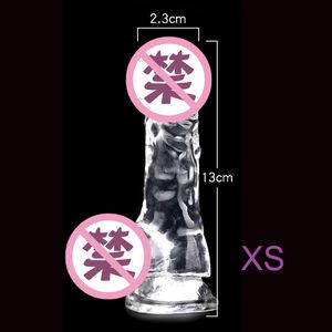 Four Size Crystal Dong Realistic Dildo Penis G-spot Clitoris Stimulator Massager with Suction Cup Anal Vagina sexy Toy for Women