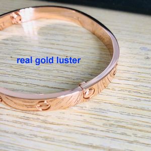 gold Love bangle series real gold 18 K never fade 16-19 size With counter box certificate official replica highest quality luxury brand vintage for man bracelet ladies