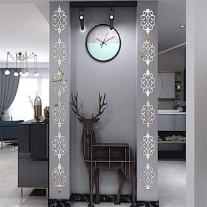 10pcsset diagonal 3d acrílico espelho adesivos de parede decoração em casa para sala de estar armário de borda de peel stick decoração de parede 220727