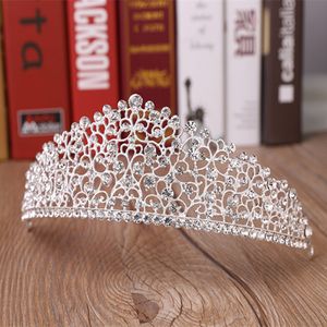 Headstieces Gorgeous Sparkling Silver Big Wedding Pageant Tiaras Crystal Bridal Crowns for Brides Prom Hair Jewelry Headpiece