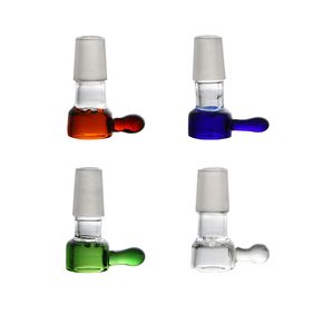 Snöflinga Filter Glasskålar Rökning Mix Färger med Rundstång Handtag Filter Tjock skålfogar för kvarts Bong Vattenrör
