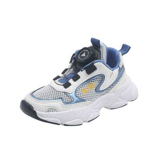 2022 Spring Children's Sports Shoes For Boys Kids Fashion Mesh Bekväma andningsbara avslappnade sneakers för Student Versatile PU G220527
