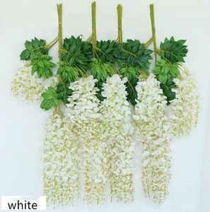 Dekoracyjne kwiaty wieńce Symulacja sztuczna jedwabna Piękna Wisteria Vine Birthday Christmas Ornaments for Party WeddingDecorative