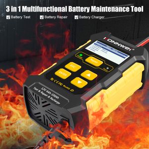 New KONNWEI KW510 Full Automatic 12V Car Battery Tester Pulse Repair 5A Battery Chargers Wet Dry AGM Gel Lead Acid Car Repair Tool Fast-shipment