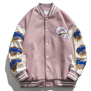 2021 Nuovo autunno asciugamano ricamato giacca da baseball uomo donna stile college cappotto donna top coppia alta qualità bomber uniforme T220728