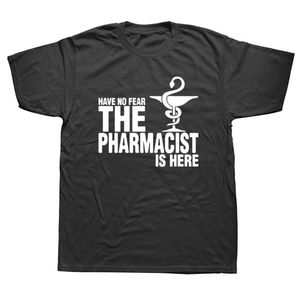 Men's T-Shirts Have No Fear The Pharmacist Is Here Pharmacy T Shirt Novelty Funny Tshirt Mens Clothing Short Sleeve Camisetas T-shirt