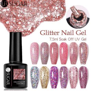 NXY Żel do paznokci 7 5ml Polski Rose Gold Silver Musing Glitter Cekiny Soak Off UV LED S Art Vernishes Hybrid 0328