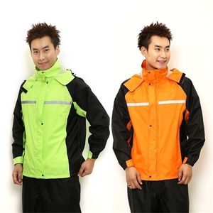 Outdoor Thick Men Adult Rain Pants Yellow Waterproof Travel Fashion Impermeabile Pioggia Motorcycle Raincoat Set MM60YY 210320