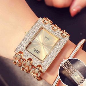시계 여성 stainls 스틸 럭셔리 브랜드 다이아몬드 라디 손목 시계 Wath With Gold Square Golden Watch Watch 2022 Reloj Mujer