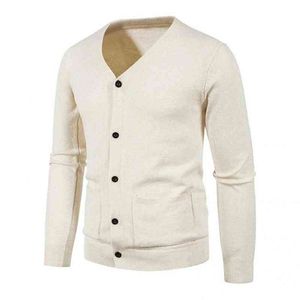겨울 단순한 남자 스웨터 탄성 조끼 니트 슬림 재킷 겨울 단순 L220730을위한 탄성 조끼 니트 슬림 재킷