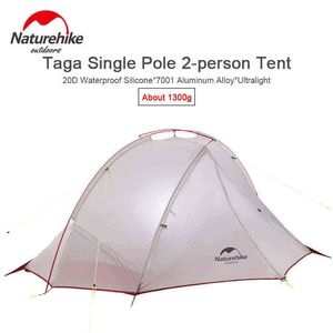 NatureHike 1,3 kg Tagar 2 Persons tält camping ryggsäck tält 20d ultralight tyg regnprocess PU 4000 H220419