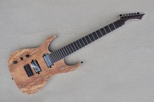공장 도매 왼손 7 문자열 7 줄에 전기 기타가있는 메이플 베니어 애쉬 바디 로즈 우드 프렛 보드 HH 픽업은 사용자 정의 할 수 있습니다.