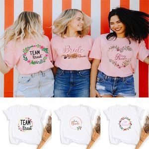 Team Bride Print Women Short Sleeve T Shirts Bachelorette Wedding Party Graphic T-Shirt Harajuku Tshirt Bridesmaid Tee Tops Gift 220506