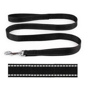 Collari per cani Guinzagli 1,2 m Cintura per animali domestici Guinzaglio nero Nylon durevole riflettente Per animali domestici Corda per uscire Viaggi all'aperto