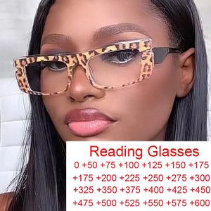Wholesale reading glasses lights resale online - Sunglasses Leopard Rectangle Anti Blue Light Reading Glasses Women Designer Fashion Vintage Square Eyeglasses Magnifier Sunglasses SSu