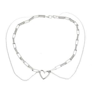 Pendant Necklaces Fashion Jewelry Double Chain Necklace Cool Style Hip Hop Two Layer Heart Charm Women For Party Gifts