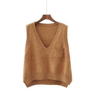 Kadın Sweaters Kaşmir Kış Bahar Sıcak Kazak Yelek Kadınlar V yaka örgü Kadın Gündelik Tank Tops Kolsuz Gevşek Twist Örgü Drulvers