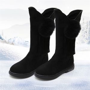 Comfykids Shoes Winter Warm Plus Velvet Girls Boots Est Children's High BootsウールリトルガールプリンセスファッションブーツLJ201201