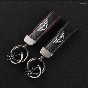 Keychains Car Accessories H Igh-Grade Leather KeyChain 360 FOR Mini Cooper S JCW R55 R56 R60 F54 F55 F60 Accessoires Miri22