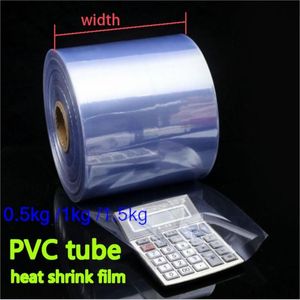 Envoltura de regalo 0.5-1.5 kg 0.05 mm PVC Tubo de calor encogible Membrana transparente de plástico DIY PELÍCULA PARCELA PAQUETA SUMINADO SUMINARSO