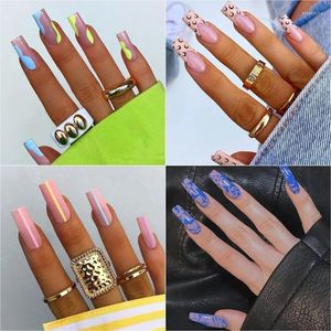 False Nails 100pcs sem rastrear dicas francesas para edifício diy coverhalf tampa multi-tamanho muito fino extensão falsa prud22