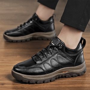 Winter Shoes for Men Leather Warm Thick Sole Shoes Safety Wear-Resistant Outdoor Sports Mens Casual Shoes Zapatillas Hombre 220609
