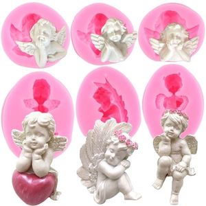 3D Cupid Angel Baby Silicone Fondant Molds Cake Decorating Tools Soap Resin Chocolate Candy Dessert Cupcake Kitchen Baking Mould 220701