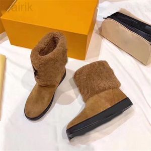 2022 Designer Moda feminina botas de neve clássica tornozelo mini bota lã de solenamento preto marrom branco sapatos femininos tamanho 36-41