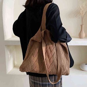 Bola de trança de malha de lã Het Winter Winter Fashion Autumn e Winter ombre -ombros sacos de bolsas para mulheres G220531