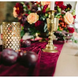 RU114C Thick durable soft comfortable green burgundy black royal blue gold navy dusty pink velvet table runner 220615