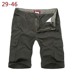 Plus w rozmiarze 2946 Leisure Mens Summer Shorts Bawełna Wysokiej jakości męskie czarne krótkie spodnie Bermuda Krótkie spodnie z kieszeniami T200512