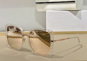 Kristal Altın/Pembe Ayna Kare Güneş Gözlüğü Kadınlar Sonnenbrille Dany Glasses Occhiali Da Sole UV400 Koruma Kutu