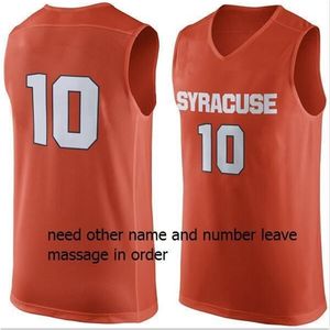 Nikivip personalizzato XXS-6XL realizzato # 10 maglie da basket Syracuse Arancione uomo donna taglia S-5XL qualsiasi numero di nome