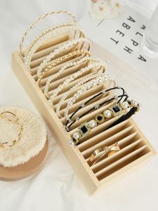 Smycken påsar väskor massivt trä pannband display stativ hållare bricka