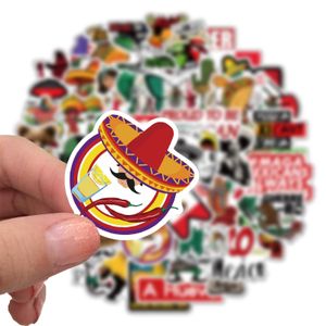 50pcs mexikanische Style Sticker Skate Accessoires wasserdichtes Vinylaufkleber für Skateboard -Laptop -Gepäck Fahrrad Motorrad Telefonauto -Aufkleber Partydekoration