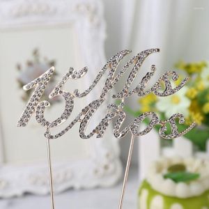 Forniture festive Altra festa Scintillante Bling Numero 15 Mis Anos Lettere Cake Topper Strass Lega Cupcake Picks Decorazione di compleanno