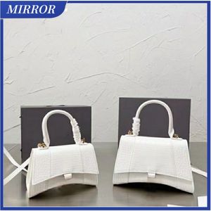 Spegel modeväska kvinnor handväska högkvalitativ lyxig designer väskor vit svart läder broderi flerfärgad enkel axel stor kapacitet hink handväska