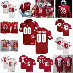 Xflsp Wisconsin Stitched College Football Jersey Jonathan Taylor 42 Russell JJ. Watt Troy Fumagalli Nick Nelson Leon Jacobs Danny Davis III