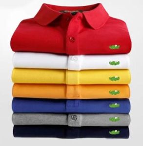 Wysokiej jakości zupełnie nowa męska top haft haftowy krótki rękaw solidny koszula polo homme szczupły mężczyźni odzież camisas polo koszulka s-6xl