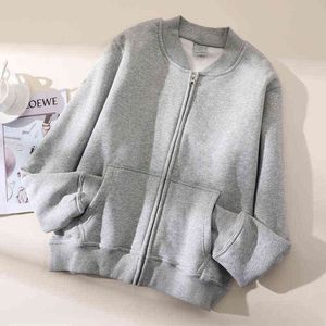 Autumn Winter Coat Short Caso Casual Tops casuais soltos Esportes grandes Cardigan Zipper Jackets FP195 T220726