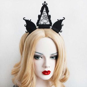 Czarna koronkowa opaska na głowę Halloween przesadzony gotycki styl koronkowe opaski na głowę dorosłych