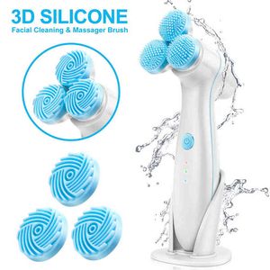 Waterproof Electric Facial Cleansing Brush Best Advanced Spin For Exfoliation and Deep Scrubbing Anti-Aging Face Massager220429