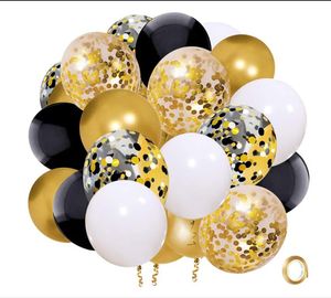 Decorações de casamento 60 PCs Decoração Balões de ouro rosa + Balões de confete com Rosegold de fita para festas |Balão de noiva