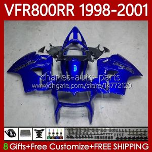 Bodywork For HONDA Interceptor VFR800R VFR 800RR 800 CC RR 98-01 Bodys 128No.3 VFR800RR 800CC VFR800 98 99 00 01 Factory Blue VFR-800 RR 1998 1999 2000 2001 Fairing Kit