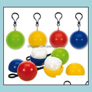 معاطف المطر المنزلية Sundries Home Garden New Cravical Rainaat Plastic Ball Key Chain يمكن التخلص منها. RAIN ARS TRA DHHG4
