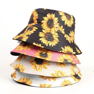 Four Seasons Damen-Sonnenhut mit Sonnenblumen-Aufdruck, große Krempe, modischer, einfacher Sonnenhut, Inventar CCE13842