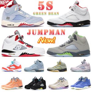 Schuhe 5s 5 Basketballschuhe Herren Trainer Sport Sneakers Green Bean Concord Oreo University Blue Mars für ihre PSGs