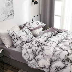 Quilted Sanding Duvet Cover Set Marble Duvet Coverpillowcase Sängkläder för enkel dubbelsäng sängkläder