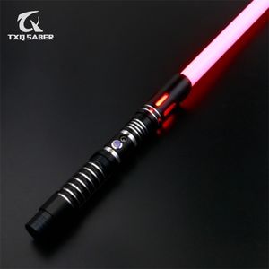 TXQSABER RGB VOID Smooth Swing Lightsaber 12 Light Colors 0 Sets Soundfonts Metal Hilt PC Blade Kid Birthday Gifts Laser 220808