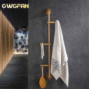 Brass Solid Coat Rack Wall Hanging Bedroom Coat Hook Living Room Light Luxury Clothes Rack Entrance Door Hook A08-648 T200717